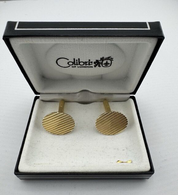 Colibri Other - Colibri Oval Gold Tone Cuff Links in Original Box Wow